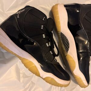 Jordan Black and Gold Athletic Shoes